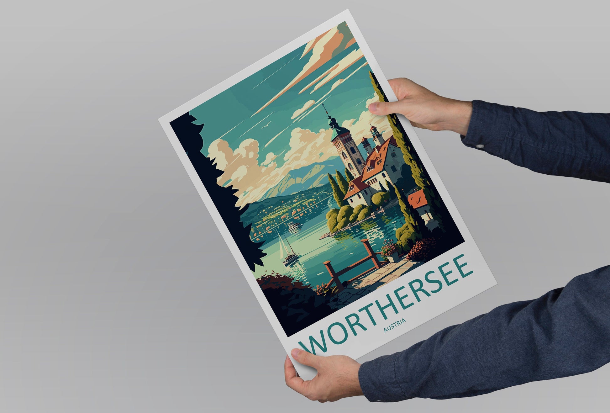 Worthersee Travel Print Wall Art Worthersee Wall Hanging Home Décor Worthersee Gift Art Lovers Austria Art Lover Gift Worthersee