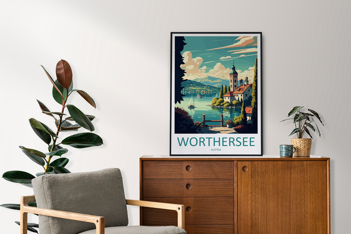 Worthersee Travel Print Wall Art Worthersee Wall Hanging Home Décor Worthersee Gift Art Lovers Austria Art Lover Gift Worthersee