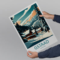 Gstaad Travel Print Wall Art Gstaad Wall Hanging Home Décor Gstaad Gift Art Lovers Ski Art Lover Gift Gstaad Print Skiing Print Swiss Poster