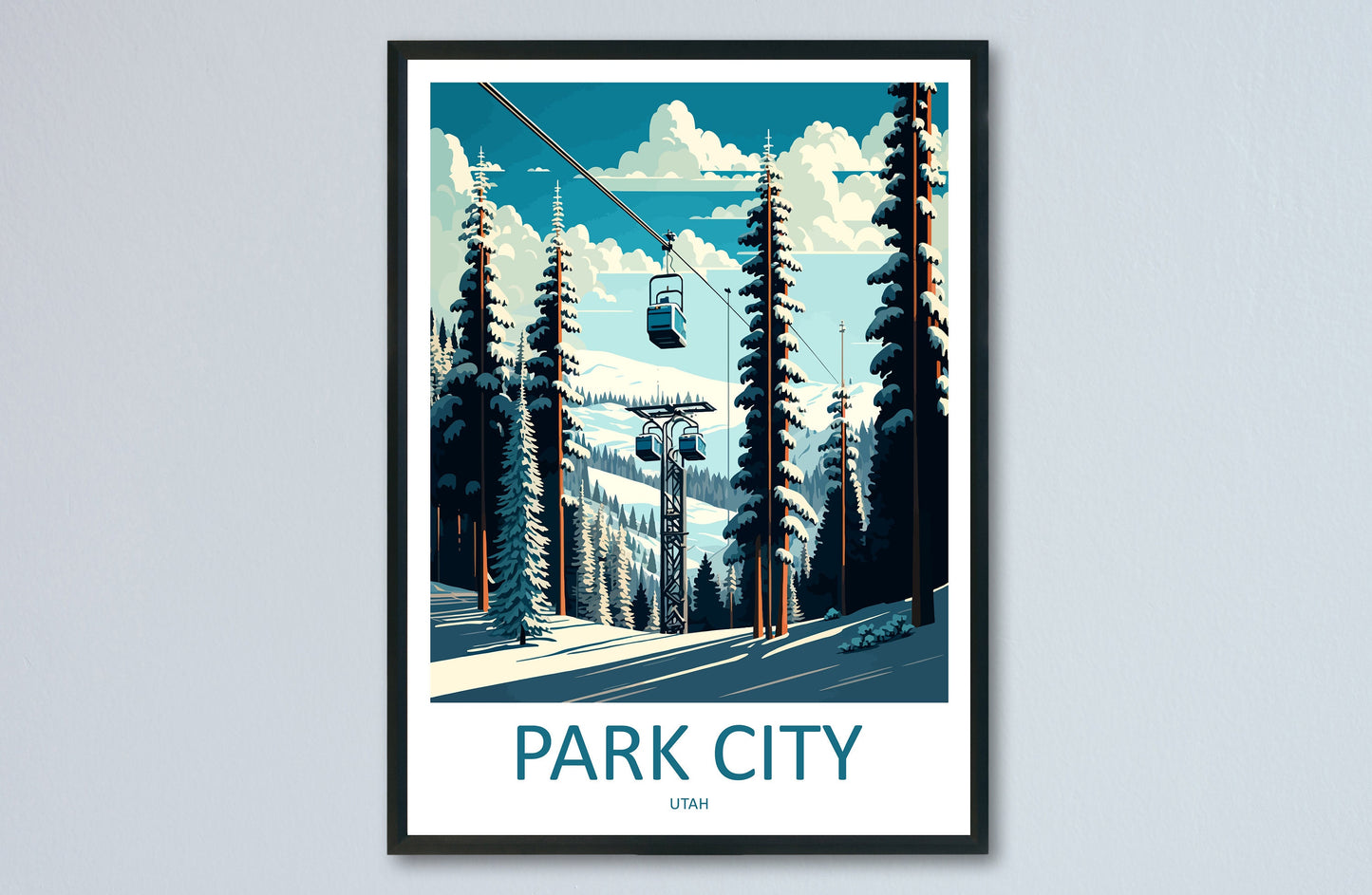 Park City Travel Print Wall Art Park City Wall Hanging Home Décor Park City Gift Art Lovers Ski Art Lover Gift Park City Print Skiing Print