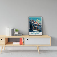 Snowbird Travel Print Wall Art Snowbird Wall Hanging Home Décor Snowbird Gift Art Lovers Ski Art Lover Gift Snowbird Print Skiing Print