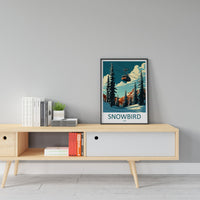 Snowbird Travel Print Wall Art Snowbird Wall Hanging Home Décor Snowbird Gift Art Lovers Ski Art Lover Gift Snowbird Print Skiing Print