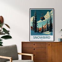 Snowbird Travel Print Wall Art Snowbird Wall Hanging Home Décor Snowbird Gift Art Lovers Ski Art Lover Gift Snowbird Print Skiing Print