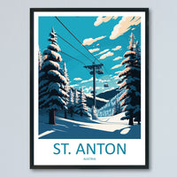 St. Anton Travel Print Wall Art St. Anton Wall Hanging Home Décor St. Anton Gift Art Lovers Ski Art Lover Gift St. Anton Print Skiing Print