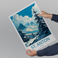 St. Anton Travel Print Wall Art St. Anton Wall Hanging Home Décor St. Anton Gift Art Lovers Ski Art Lover Gift St. Anton Print Skiing Print