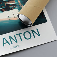 St. Anton Travel Print Wall Art St. Anton Wall Hanging Home Décor St. Anton Gift Art Lovers Ski Art Lover Gift St. Anton Print Skiing Print