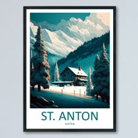 St. Anton Travel Print Wall Art St. Anton Wall Hanging Home Décor St. Anton Gift Art Lovers Ski Art Lover Gift St. Anton Print Skiing Print