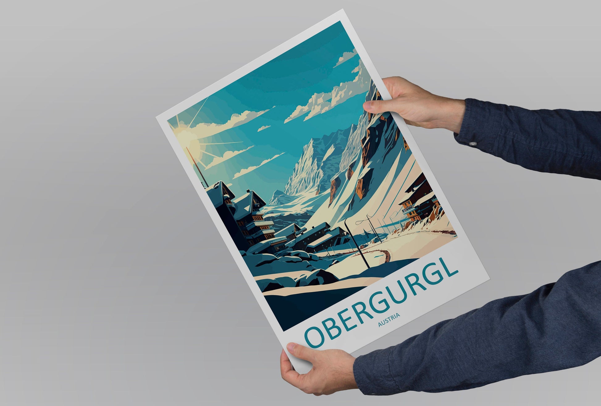 Obergurgl Travel Print Wall Art Obergurgl Wall Hanging Home Décor Obergurgl Gift Art Lovers Austria Art Lover Gift Obergurgl Travel Poster