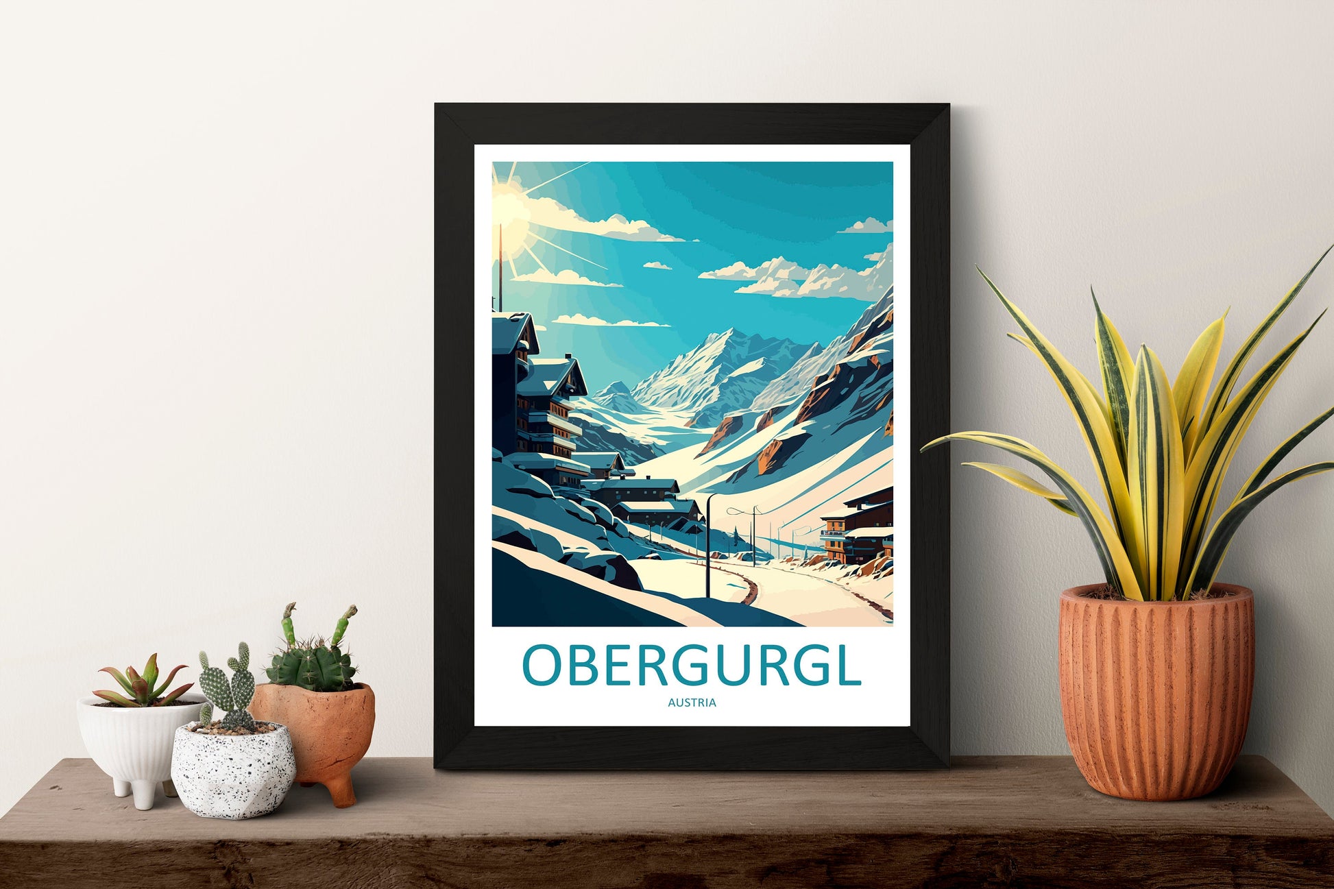Obergurgl Travel Print Wall Art Obergurgl Wall Hanging Home Décor Obergurgl Gift Art Lovers Austria Art Lover Gift Obergurgl Travel Poster