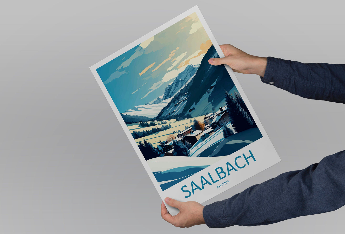 Saalbach Travel Print Wall Art Saalbach Wall Hanging Home Décor Saalbach Gift Art Lovers Austria Art Lover Gift Saalbach Travel Poster