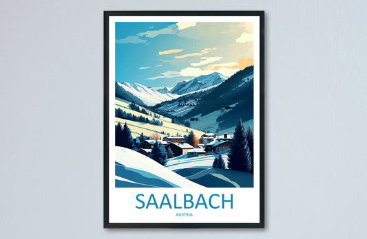 Saalbach Travel Print Wall Art Saalbach Wall Hanging Home Décor Saalbach Gift Art Lovers Austria Art Lover Gift Saalbach Travel Poster