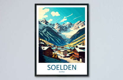 Soelden Travel Print Wall Art Soelden Wall Hanging Home Décor Soelden Gift Art Lovers Austria Art Lover Gift Soelden Travel Poster