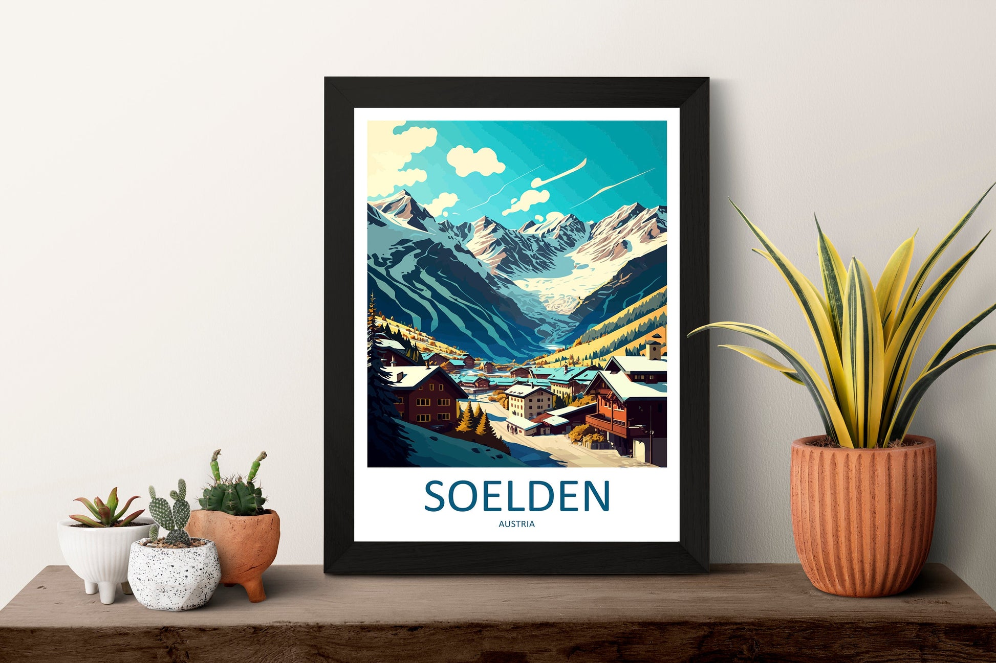 Soelden Travel Print Wall Art Soelden Wall Hanging Home Décor Soelden Gift Art Lovers Austria Art Lover Gift Soelden Travel Poster
