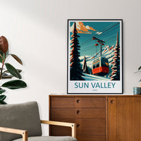 Sun Valley Travel Print Wall Art Sun Valley Wall Hanging Home Décor Sun Valley Gift Art Lovers Ski Art Lover Gift Sun Valley Print Skiing