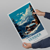 Verbier Travel Print Wall Art Verbier Wall Hanging Home Décor Verbier Gift Art Lovers Ski Art Lover Gift Verbier Print Skiing Art Poster