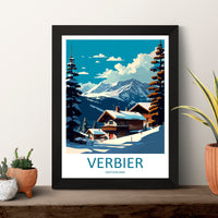 Verbier Travel Print Wall Art Verbier Wall Hanging Home Décor Verbier Gift Art Lovers Ski Art Lover Gift Verbier Print Skiing Art Poster