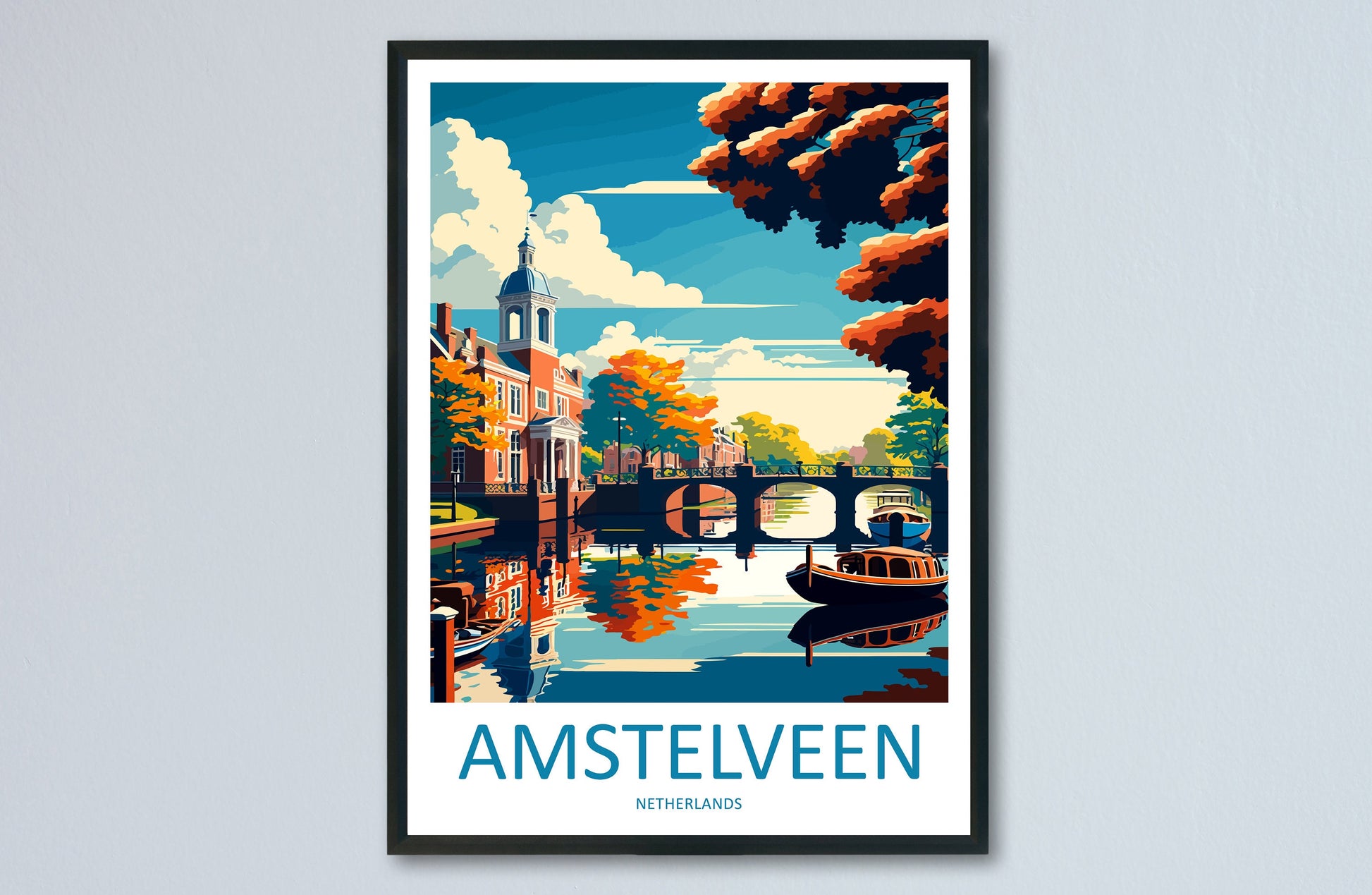 Amstelveen Travel Print Wall Art Amstelveen Wall Hanging Home Décor Amstelveen Gift Art Lovers Netherlands Art Lover Gift Amstelveen Decor