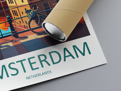 Amsterdam Travel Print Wall Art Amsterdam Wall Hanging Home Décor Amsterdam Gift Art Lovers Netherlands Art Lover Gift Amsterdam Decor