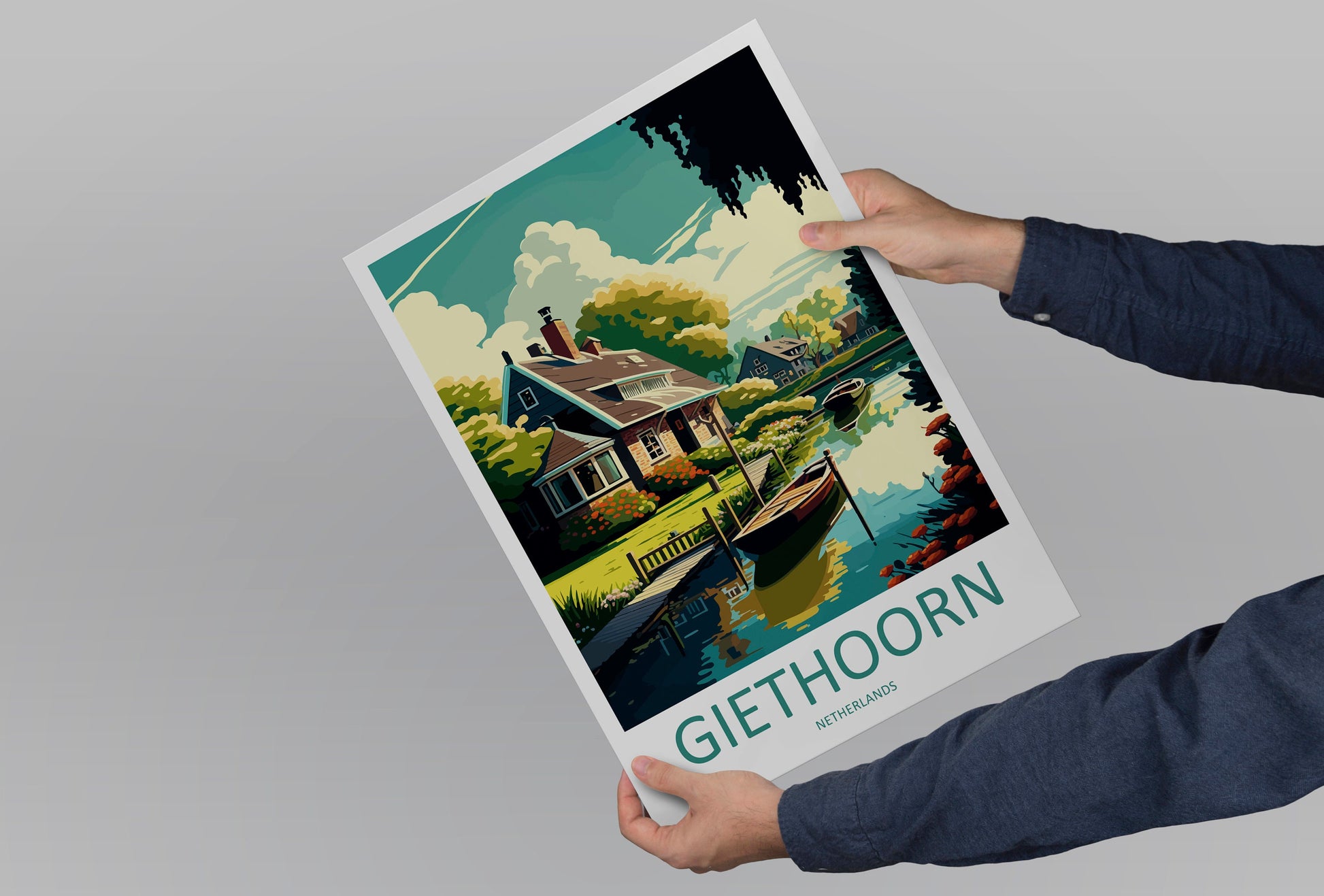 Giethoorn Travel Print Wall Art Giethoorn Wall Hanging Home Décor Giethoorn Gift Art Lovers Netherlands Art Lover Gift Giethoorn Art