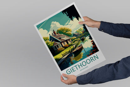 Giethoorn Travel Print Wall Art Giethoorn Wall Hanging Home Décor Giethoorn Gift Art Lovers Netherlands Art Lover Gift Giethoorn Art