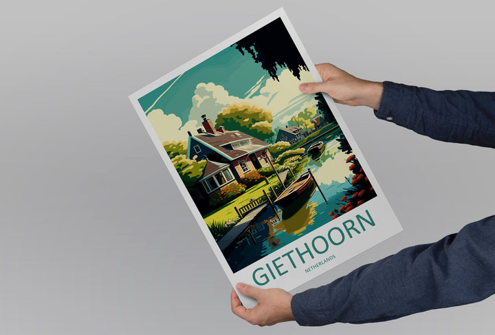 Giethoorn Travel Print Wall Art Giethoorn Wall Hanging Home Décor Giethoorn Gift Art Lovers Netherlands Art Lover Gift Giethoorn Art