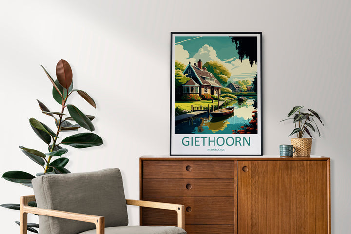 Giethoorn Travel Print Wall Art Giethoorn Wall Hanging Home Décor Giethoorn Gift Art Lovers Netherlands Art Lover Gift Giethoorn Art