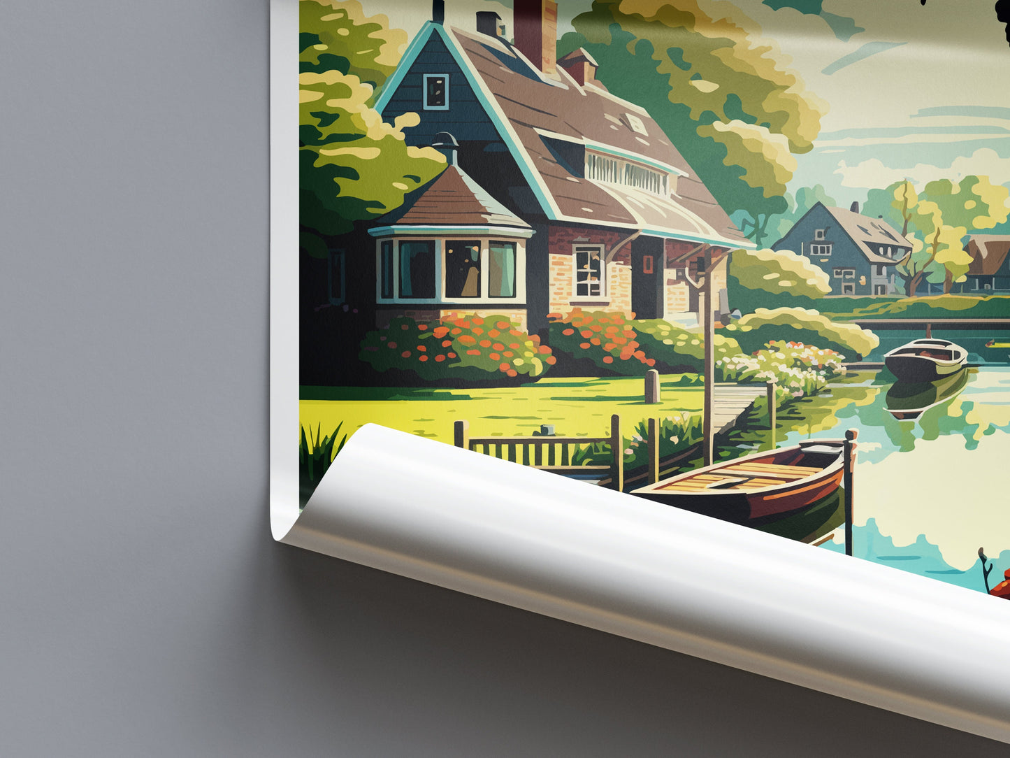 Giethoorn Travel Print Wall Art Giethoorn Wall Hanging Home Décor Giethoorn Gift Art Lovers Netherlands Art Lover Gift Giethoorn Art
