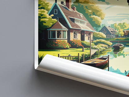 Giethoorn Travel Print Wall Art Giethoorn Wall Hanging Home Décor Giethoorn Gift Art Lovers Netherlands Art Lover Gift Giethoorn Art