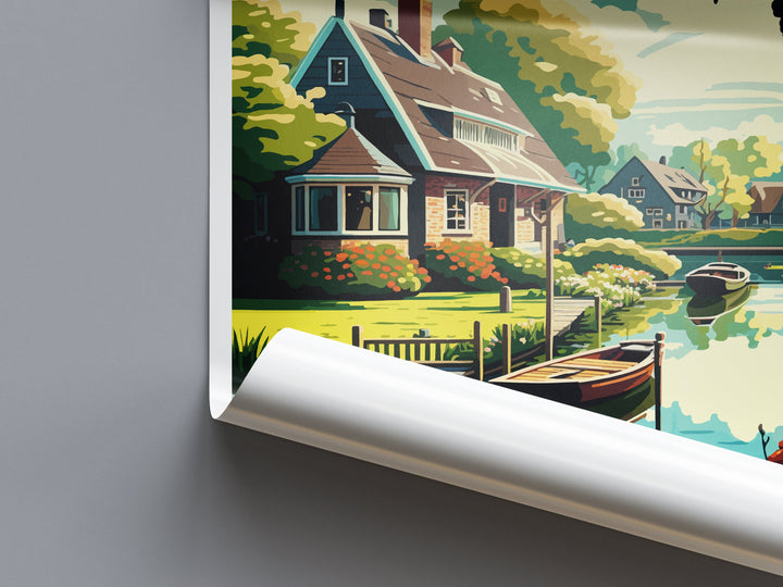 Giethoorn Travel Print Wall Art Giethoorn Wall Hanging Home Décor Giethoorn Gift Art Lovers Netherlands Art Lover Gift Giethoorn Art