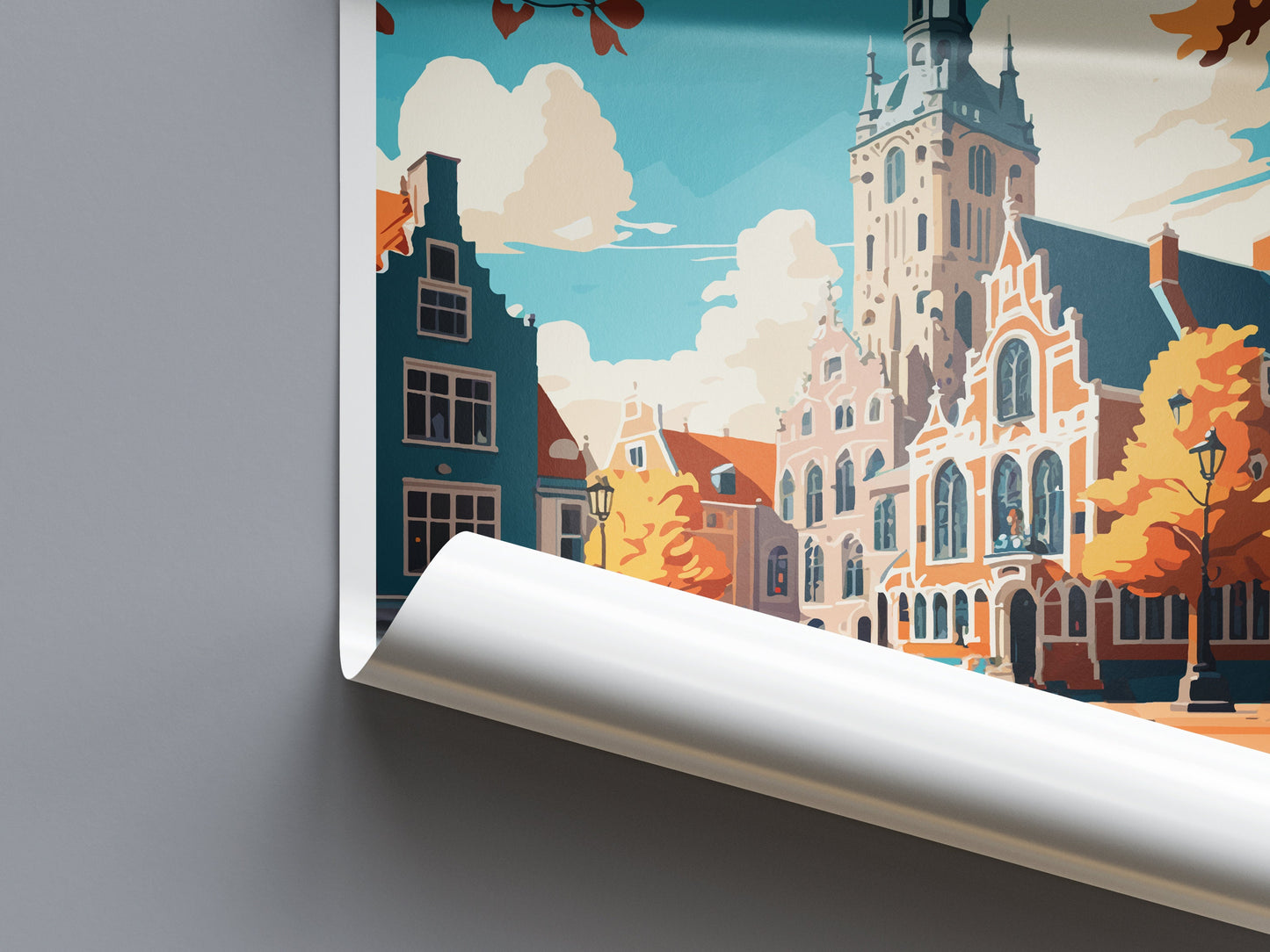 Gouda Travel Print Wall Art Gouda Wall Hanging Home Décor Gouda Gift Art Lovers Netherlands Art Lover Gift Gouda Travel Art Poster