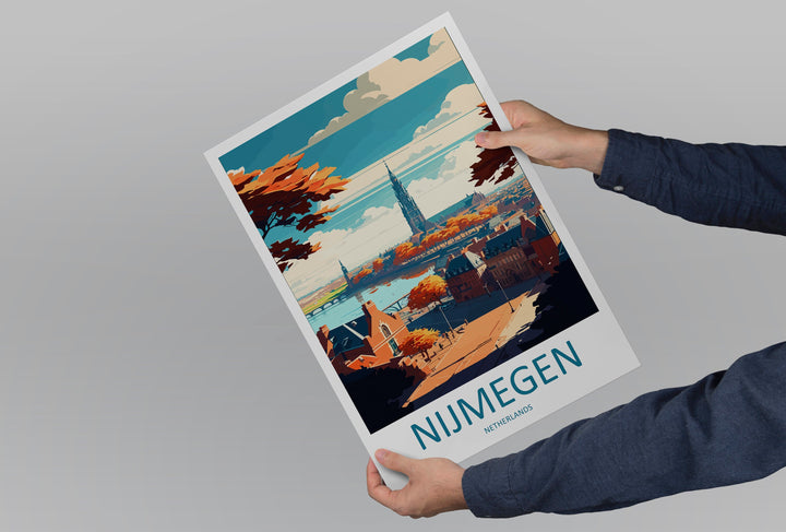 Nijmegen Travel Print Wall Art Nijmegen Wall Hanging Home Décor Nijmegen Gift Art Lovers Netherlands Art Lover Gift Nijmegen Travel Wall Art