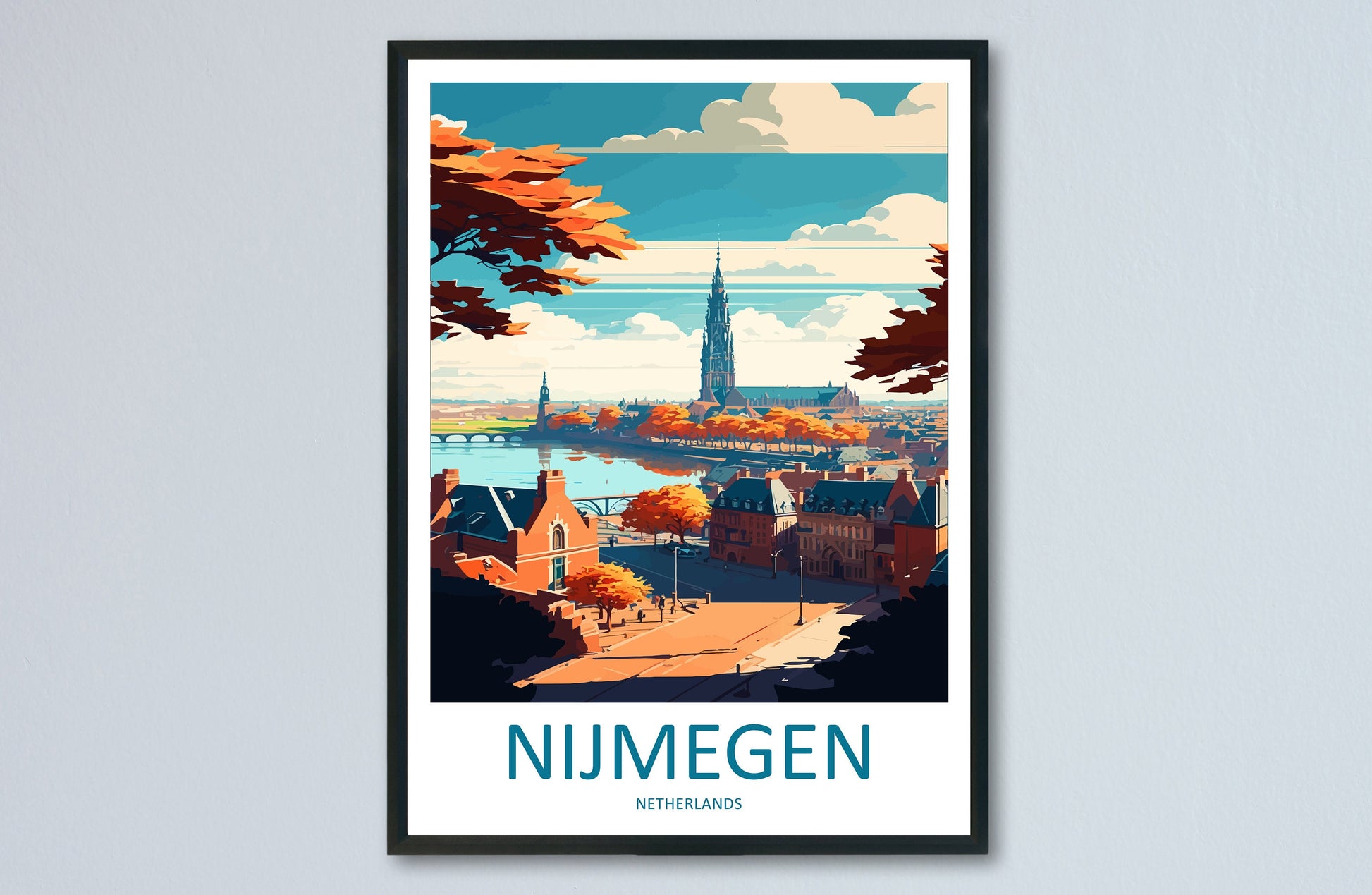 Nijmegen Travel Print Wall Art Nijmegen Wall Hanging Home Décor Nijmegen Gift Art Lovers Netherlands Art Lover Gift Nijmegen Travel Wall Art