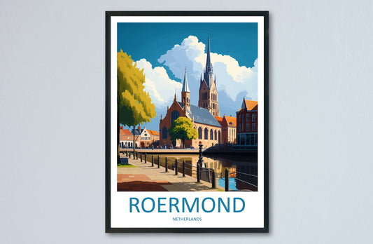 Roermond Travel Print Wall Art Roermond Wall Hanging Home Décor Roermond Gift Art Lovers Netherlands Art Lover Gift Roermond Travel Wall Art