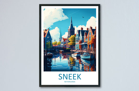Sneek Travel Print Wall Art Sneek Wall Hanging Home Décor Sneek Gift Art Lovers Netherlands Art Lover Gift Sneek Travel Wall Art