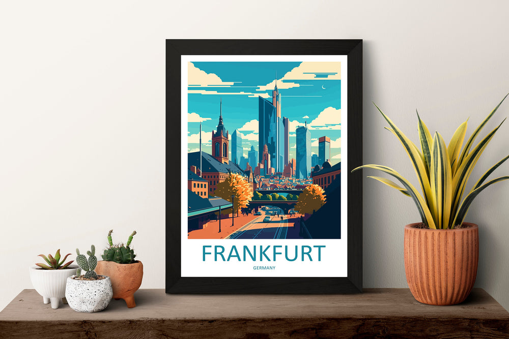 Frankfurt Travel Print Wall Art Frankfurt Wall Hanging Home Décor Frankfurt Gift Art Lovers Germany Art Lover Gift Frankfurt Wall Décor