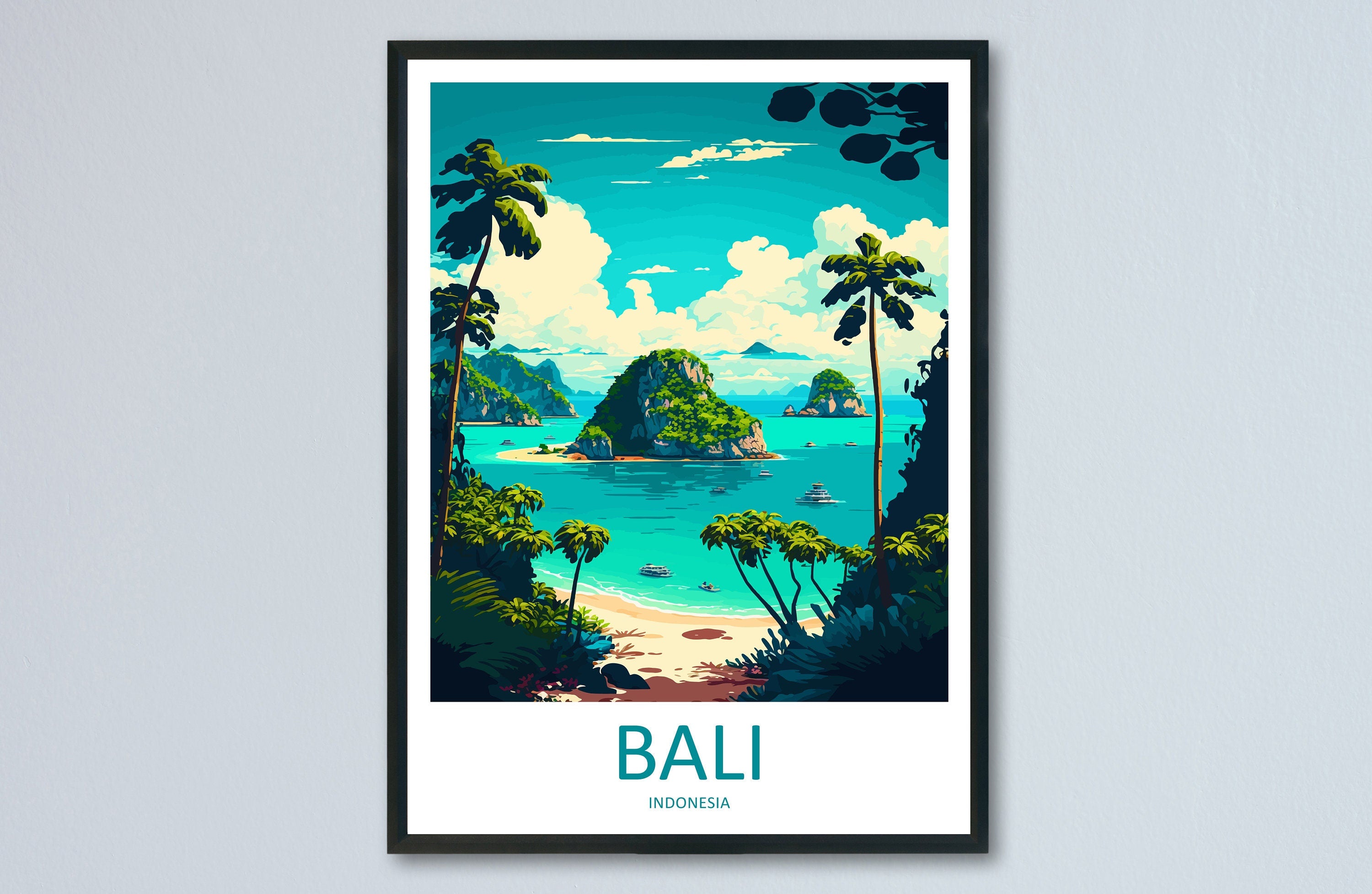 Bali Travel Print Wall Art Bali Wall Hanging Home Décor Bali Gift Art Lovers Indonesia Art Lover Gift Bali Travel Art Poster