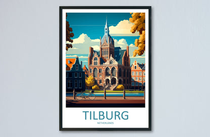 Tilburg Travel Print Wall Art Tilburg Wall Hanging Home Décor Tilburg Gift Art Lovers Netherlands Art Lover Gift Tilburg Travel Art