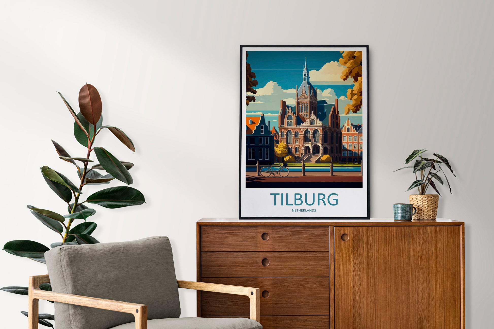 Tilburg Travel Print Wall Art Tilburg Wall Hanging Home Décor Tilburg Gift Art Lovers Netherlands Art Lover Gift Tilburg Travel Art