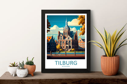 Tilburg Travel Print Wall Art Tilburg Wall Hanging Home Décor Tilburg Gift Art Lovers Netherlands Art Lover Gift Tilburg Travel Art