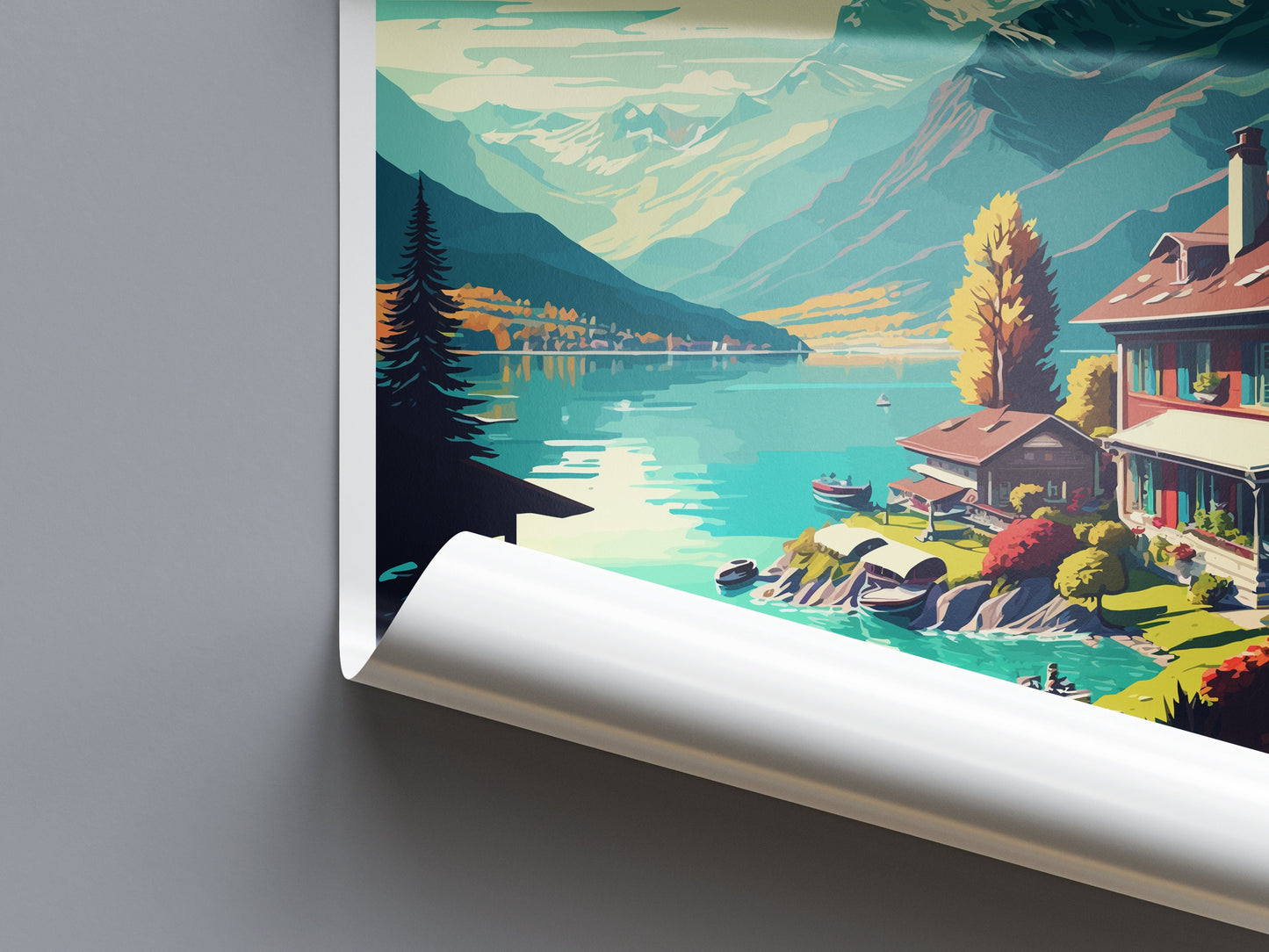 Brienz Travel Print Wall Art Brienz Wall Hanging Home Décor Brienz Gift Art Lovers Switzerland Art Lover Gift Brienz Travel Art