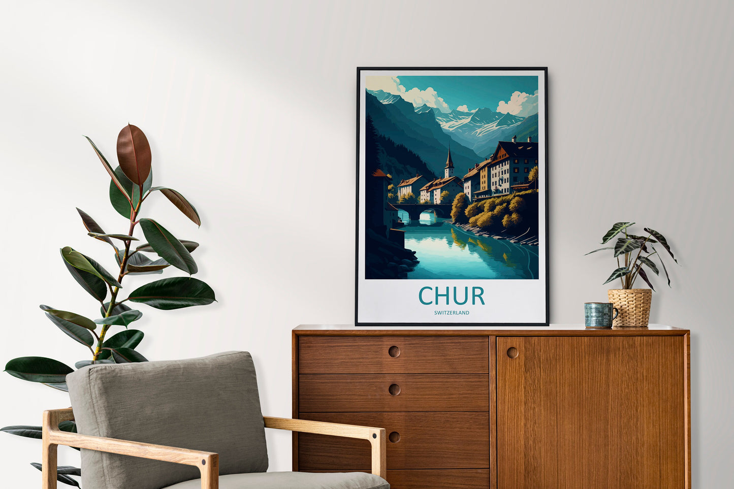 Chur Travel Print Wall Art Chur Wall Hanging Home Décor Chur Gift Art Lovers Switzerland Art Lover Gift Chur Travel Art