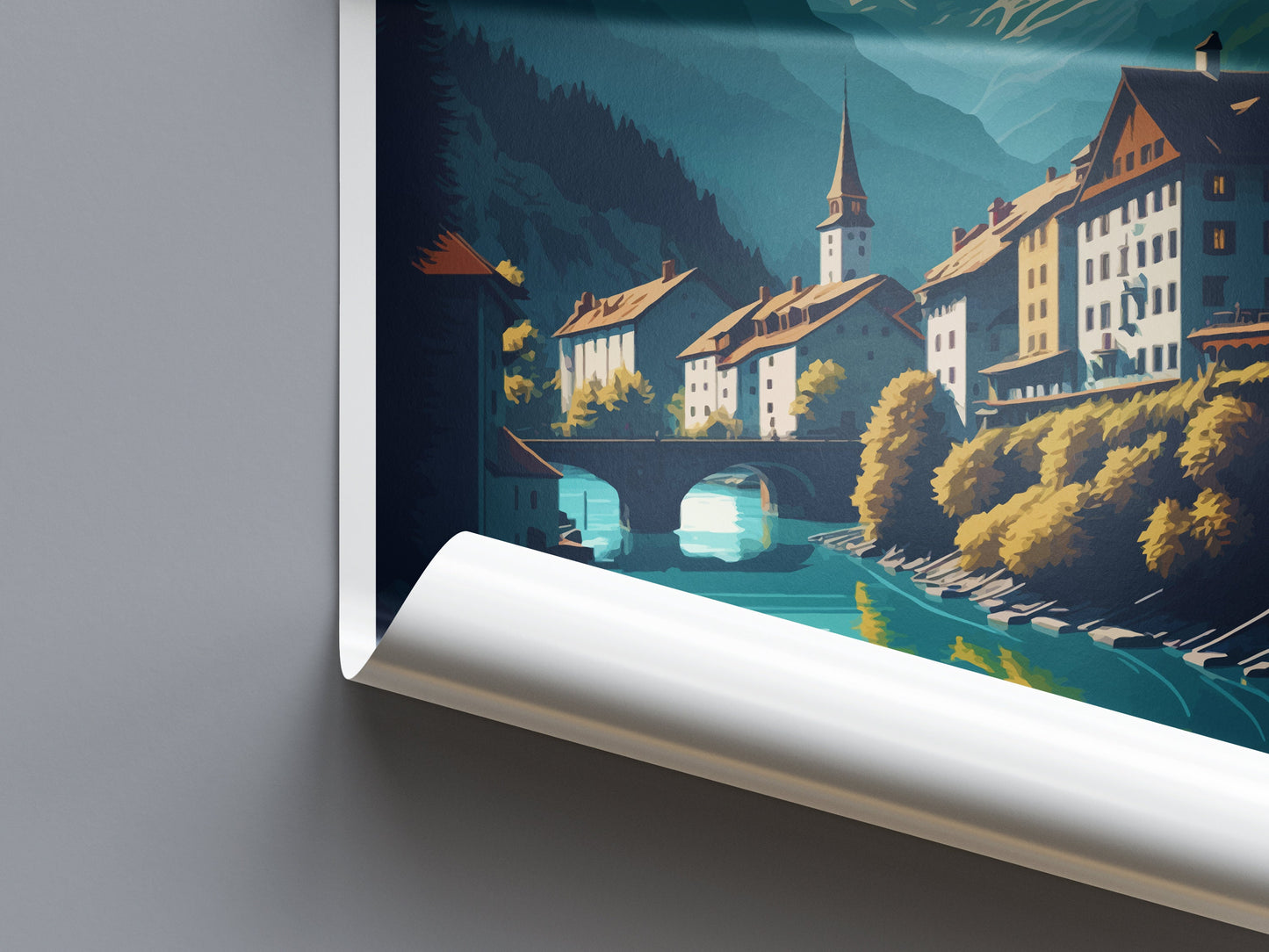Chur Travel Print Wall Art Chur Wall Hanging Home Décor Chur Gift Art Lovers Switzerland Art Lover Gift Chur Travel Art