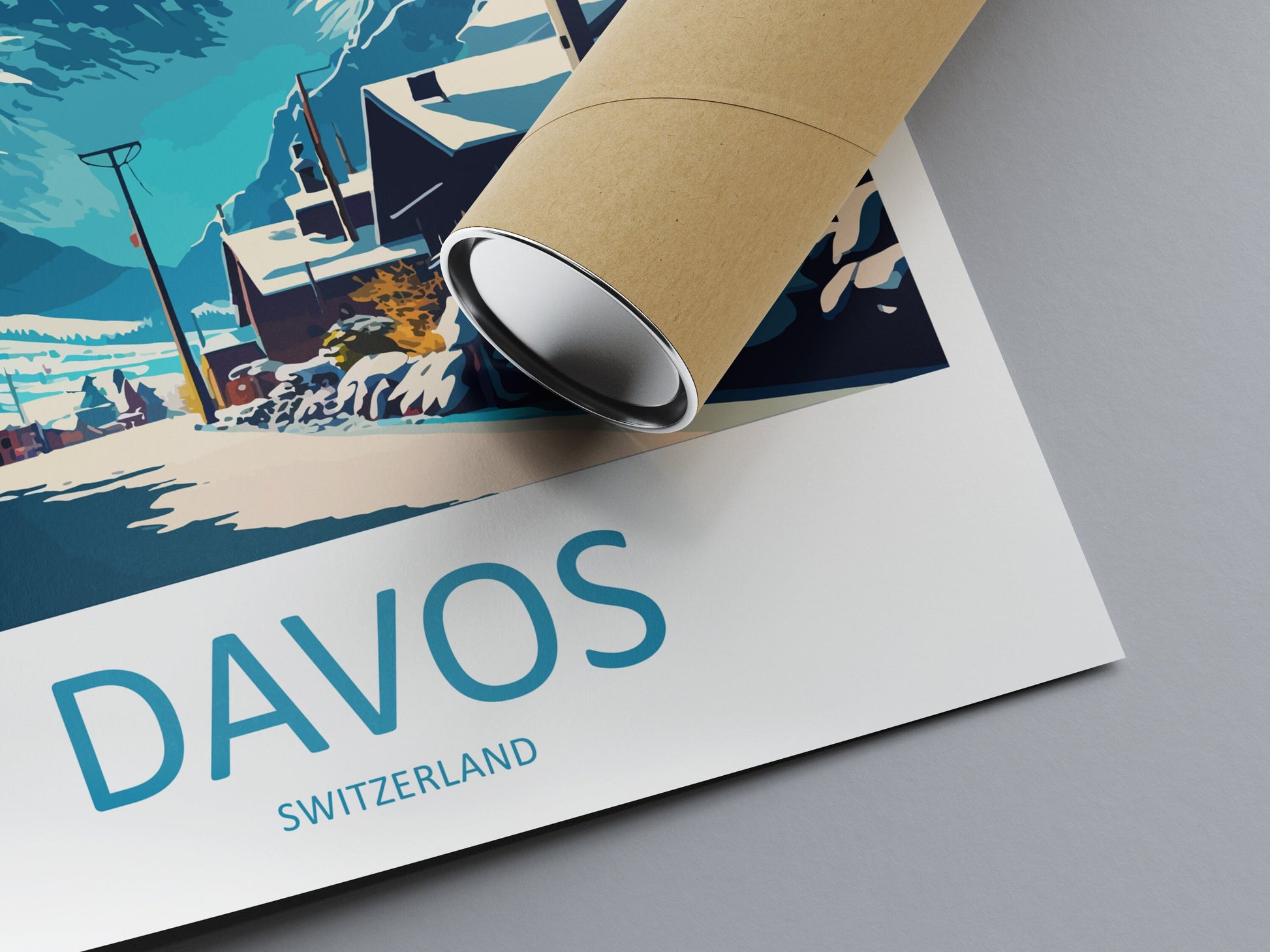Davos Travel Print Wall Art Davos Wall Hanging Home Décor Davos Gift Art Lovers Switzerland Art Lover Gift Davos Travel Art