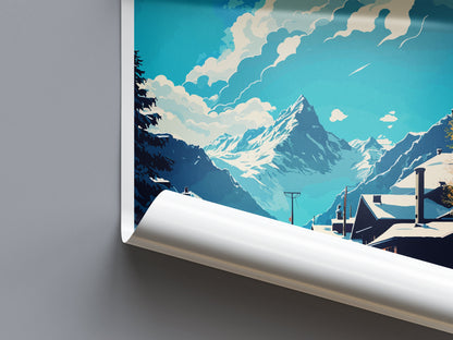 Davos Travel Print Wall Art Davos Wall Hanging Home Décor Davos Gift Art Lovers Switzerland Art Lover Gift Davos Travel Art