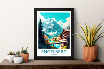 Engelberg Travel Print Wall Art Engelberg Wall Hanging Home Décor Engelberg Gift Art Lovers Switzerland Art Lover Gift Engelberg Travel Art