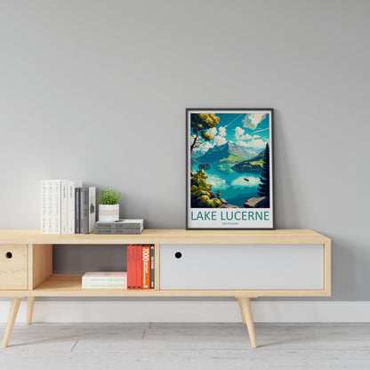 Lake Lucerne Travel Print Wall Art Lake Lucerne Wall Hanging Home Décor Lake Lucerne Gift Art Lovers Switzerland Art Lover Gift Lake Lucerne