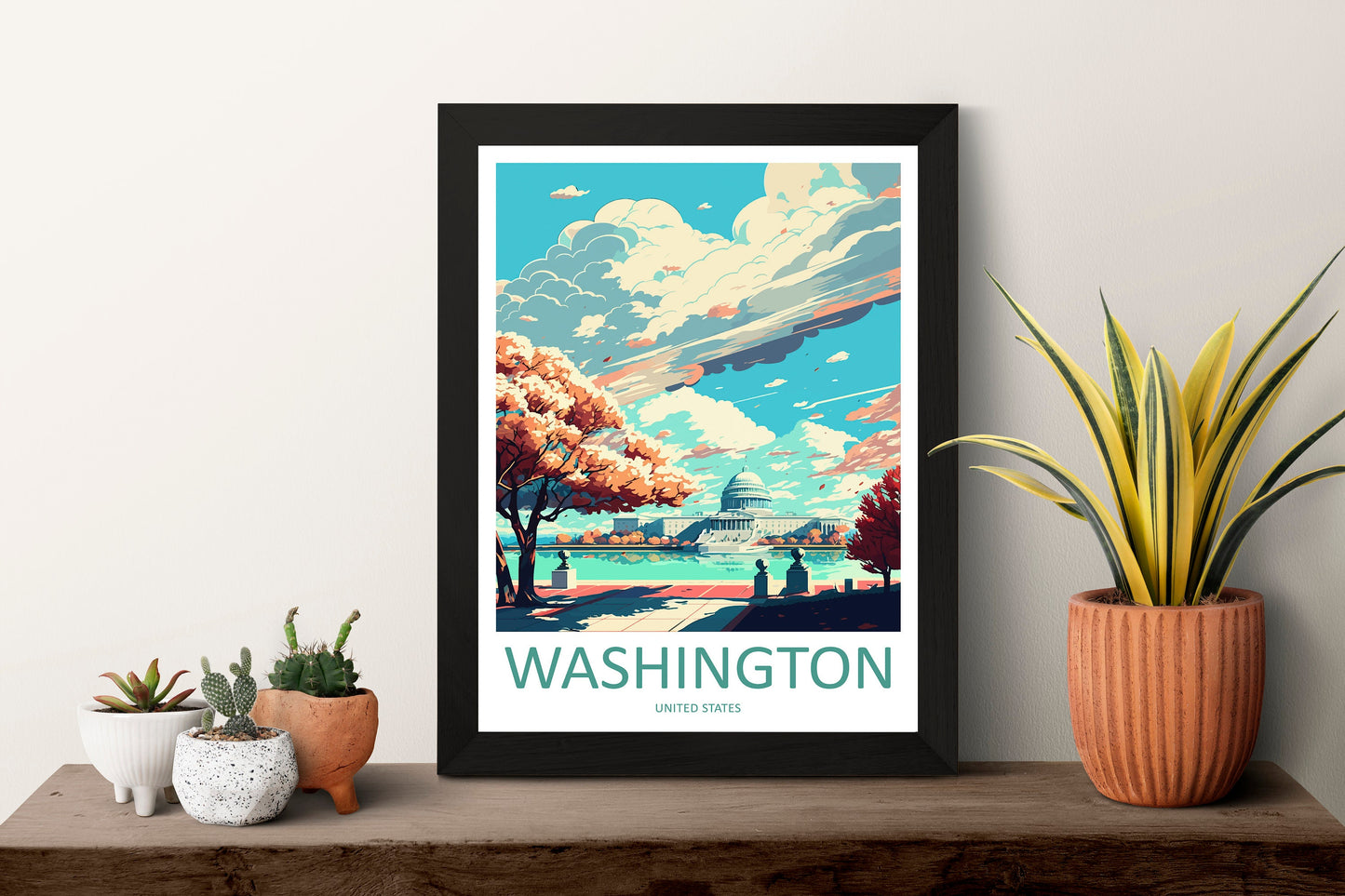 Washington DC Travel Print Wall Art Washington DC Wall Hanging Home Décor Washington DC Gift Art Lovers United States Art Lover Gift
