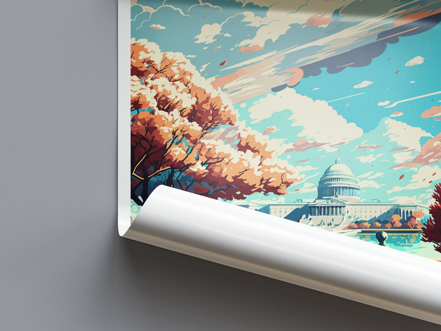 Washington DC Travel Print Wall Art Washington DC Wall Hanging Home Décor Washington DC Gift Art Lovers United States Art Lover Gift
