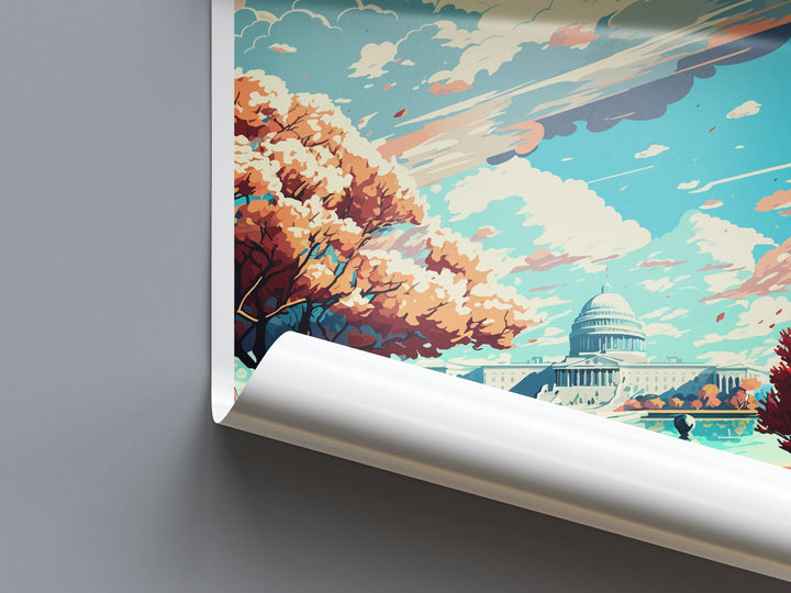 Washington DC Travel Print Wall Art Washington DC Wall Hanging Home Décor Washington DC Gift Art Lovers United States Art Lover Gift