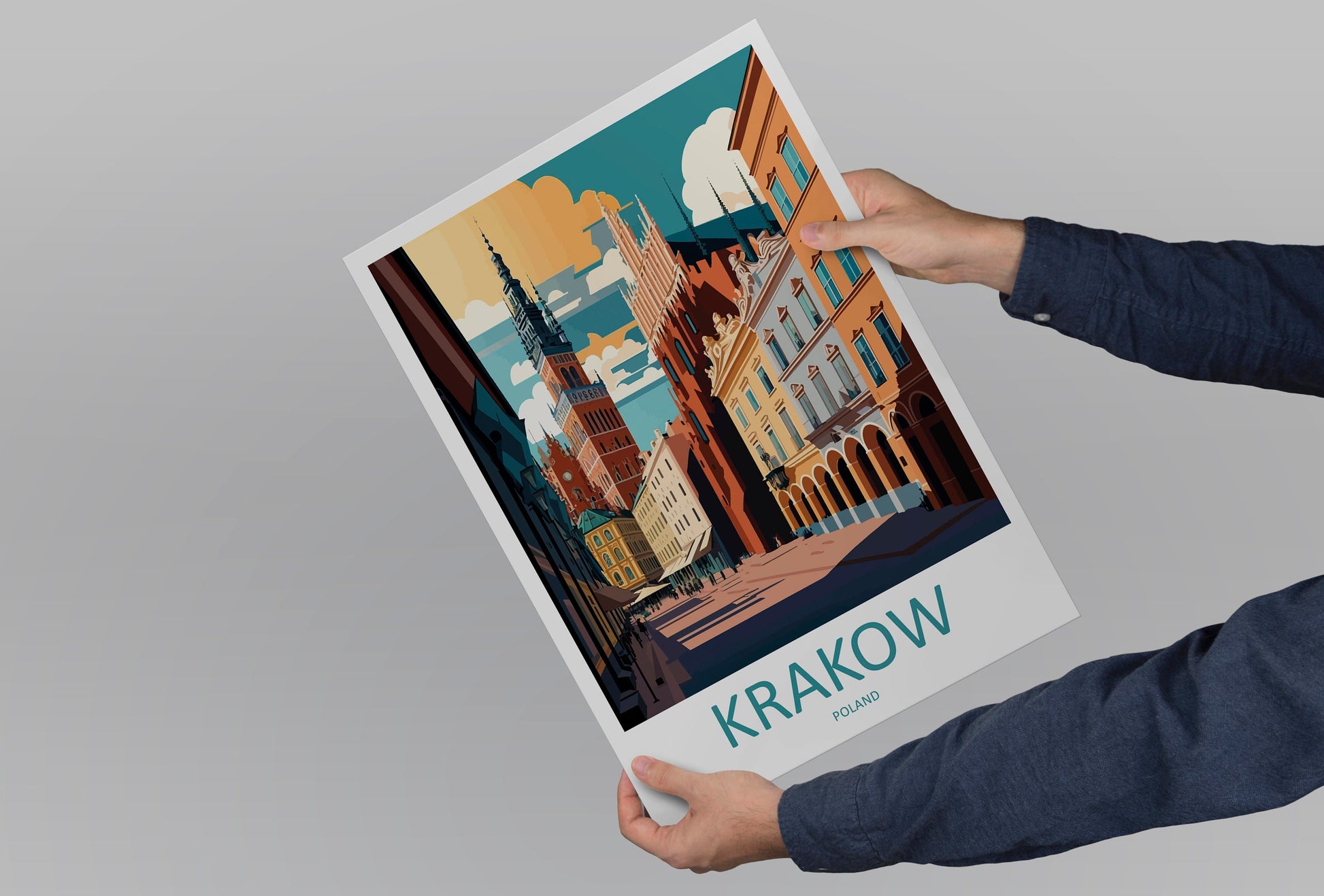Krakow Travel Print Wall Art Krakow Wall Hanging Home Décor Krakow Gift Art Lovers Poland Art Lover Gift Krakow Travel Wall Art